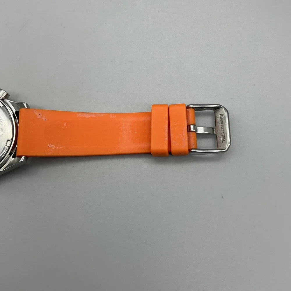 Wenger Terragraph Dual-Time Alarm Model 72750 Watch 39mm Orange Chronograph